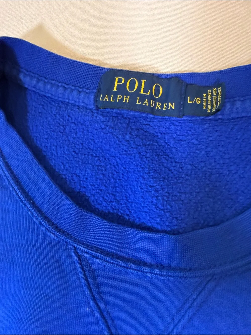 POLO Ralph Lauren Crewneck Sweatshirt in Royal Blue, size Large.
